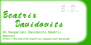 beatrix davidovits business card